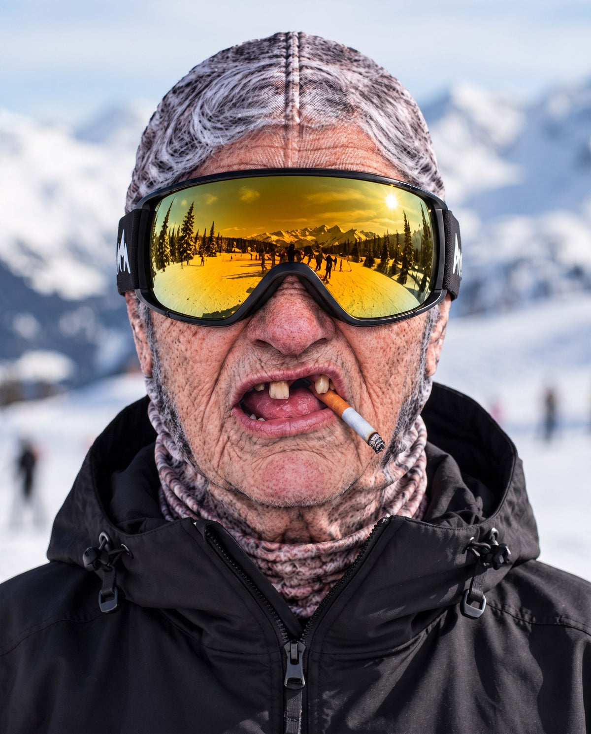 SNOWMO Skimaske Grosspapi mit Zigi
